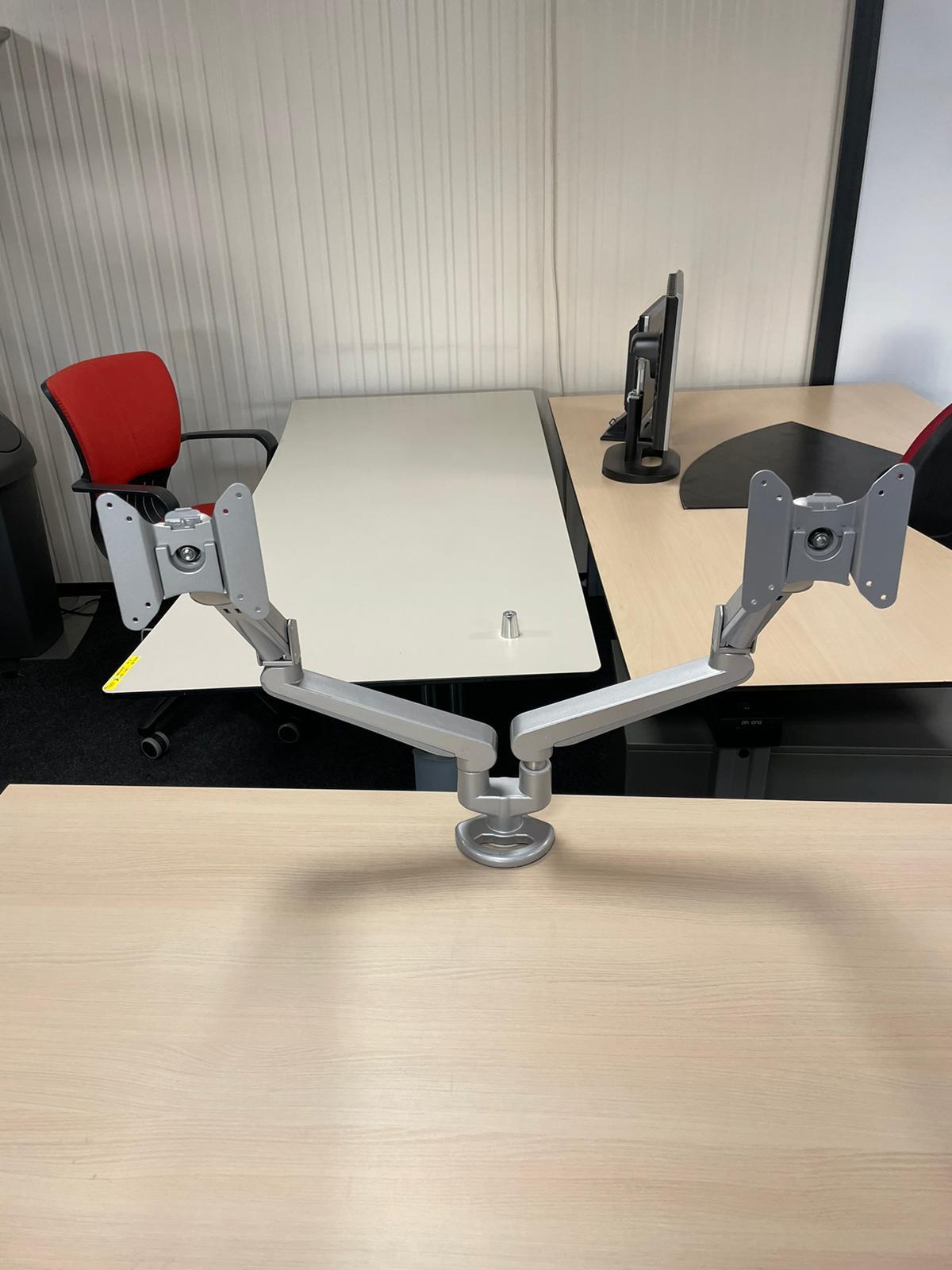 Beeldschermsteun voor twee schermen