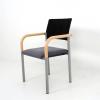 Kantinestoel zwart/grijs met armleggers