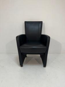 Fauteuil zwart leer
